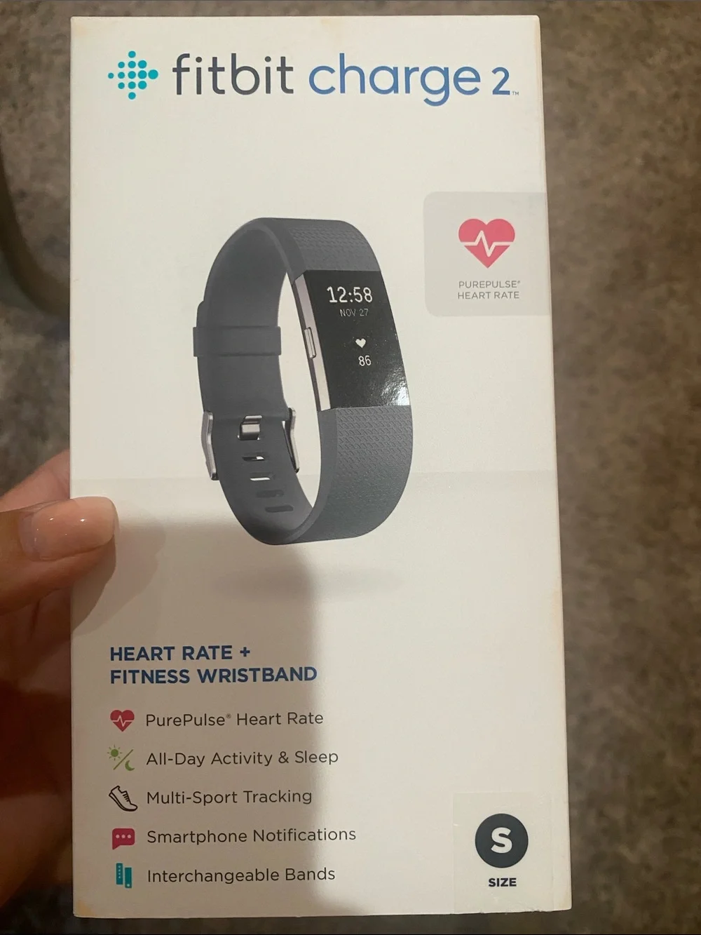 fitbit Black Slim Fitness Tracker with OLED Time Display